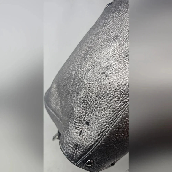 MICHAEL KORS HAMILTON JEWELL NICKEL LEATHER GUNMETAL LARGE TOTE BAG - Picture 6 of 15